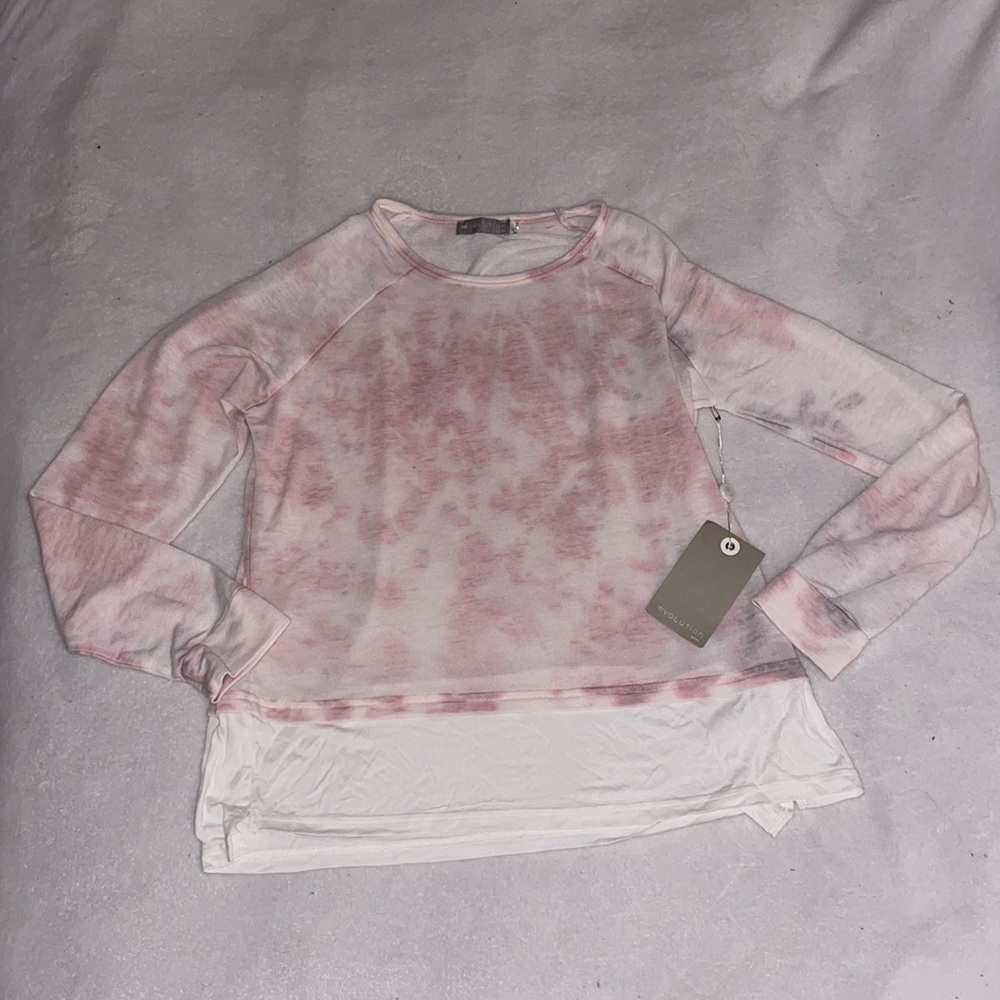 Evolution by Cyrus Juniors Pink Tie Dye Shirt
